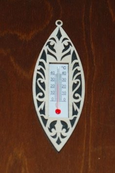 Laser Cut Wall Thermometer Wooden Cover CDR File
