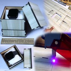 Laser Cut Watch Gift Box Wooden Wrist Watch Box CDR and DXF File