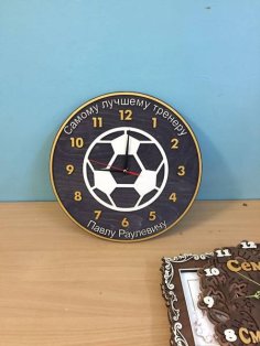 Laser Cut Watch to the Best Football Coach Sports Wall Clock CDR File