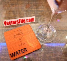 Laser Cut Water Coaster Wooden Drink Coaster CDR and DXF File