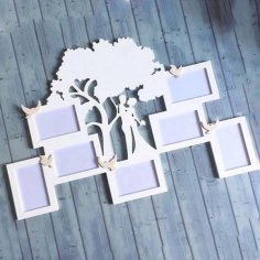 Laser Cut Wedding Photo Frame Wall Family Picture Frame CDR and DXF File