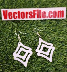 Laser Cut White Acrylic Jewellery Design Acrylic Earring Template DXF and CDR File