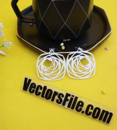Laser Cut White Earring Design Women Jewelry Earring Template Vector File