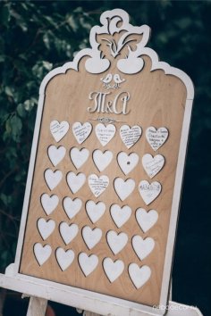 Laser Cut Wish Stand Heart Decoration CDR File