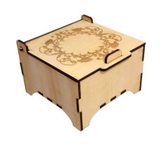 Laser Cut Women’s Jewelry Box with Lid Engraving Design PDF Vector File