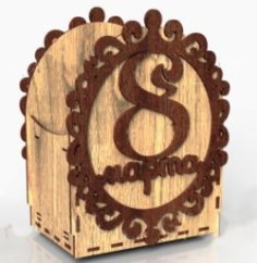Laser Cut Women’s Day 8th March Wooden Gift Box Layout CDR File