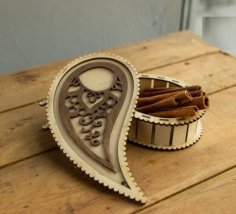 Laser Cut Wood Carving Modern Gift Box Decorative Jewelry Box CDR File