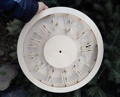 Laser Cut Wood Decorative Roman Clock DXF File