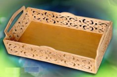 Laser Cut Wood Decorative Wood Arabesque Tray CDR File