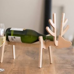 Laser Cut Wood Deer Drink Bottle Holder Stand CDR File