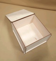Laser Cut Wood Storage Box with Lid CDR File