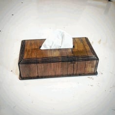Laser Cut Wood Tissue Box Cover Holder Free CDR Vectors File