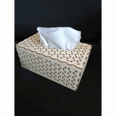 Laser Cut Wood Tissue Box Template DXF File