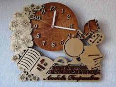 Laser Cut Wood Wall Clock for Sturdy Room Wall Decoration CDR File