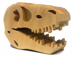 Laser Cut Wooden 3D Dinosaur Head Model CDR File