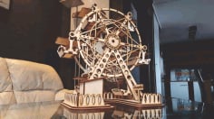 Laser Cut Wooden 3D Ferris Wheel, Wooden Ferris Wheel 3D Model Vector File