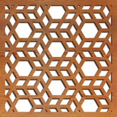 Laser Cut Wooden 3D Grill Design for Room Separation Vector File