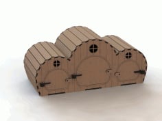 Laser Cut Wooden 3D House Design CDR and DXF File