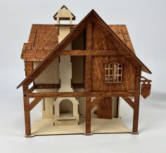 Laser Cut Wooden 3D Model House Layout CDR File