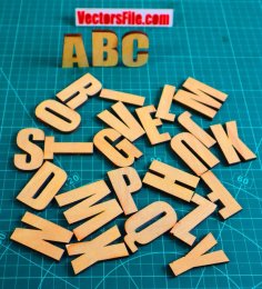 Laser Cut Wooden 3D Puzzle Alphabets for Kid Education 6mm SVG and CDR File