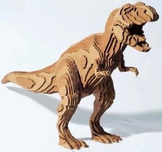 Laser Cut Wooden 3D Puzzle Dinosaur Model CDR File