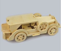 Laser Cut Wooden 3D Puzzle Ford V8 Car Model PDF File