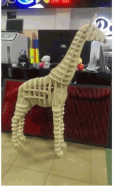 Laser Cut Wooden 3D Puzzle Giraffe Free Vectors Art CDR File