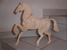 Laser Cut Wooden 3D Puzzle Horse CDR and DXF File