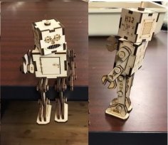 Laser Cut Wooden 3D Puzzle Robot Model Toy CDR File