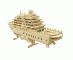 Laser Cut Wooden 3D Puzzle Ship Model DXF File