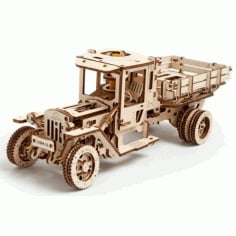 Laser Cut Wooden 3D Puzzle Truck Model Design CDR Vectors File