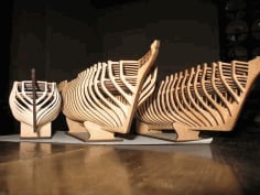Laser Cut Wooden 3D Ship for Room Decoration Vector File
