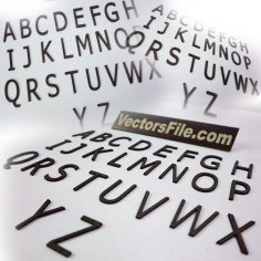 Laser Cut Wooden ABC Alphabet Digit Vector File