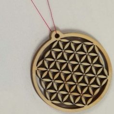 Laser Cut Wooden Abstract Pattern Pendant Necklace Design DXF File for Laser Cutting