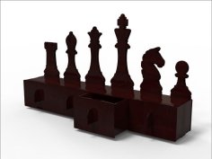 Laser Cut Wooden American Staunton Wooden Chess Pieces CDR File