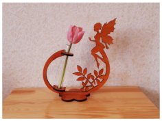 Laser Cut Wooden Angle Flower Stand CDR File
