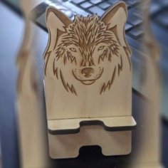 Laser Cut Wooden Animal Face Mobile Stand Plywood 6mm Vector File