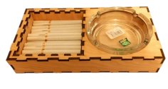 Laser Cut Wooden Ashtray with Cigarette Case Desk Organizer DXF File