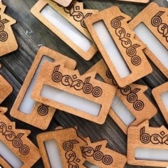 Laser Cut Wooden Badge Template CDR and DXF File