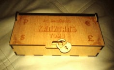 Laser Cut Wooden Banknote Box Paper Money Storage Box CDR File