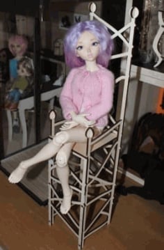 Laser Cut Wooden Barbie Doll Chair Toy Throne CDR File
