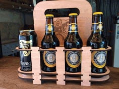 Laser Cut Wooden Beer Holders for Walk, Bottle Carrier CDR File