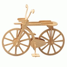 Laser Cut Wooden Bicycle Puzzle Model DXF File