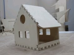 Laser Cut Wooden Bird House DXF File