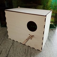 Laser Cut Wooden Bird House wood Nesting Feeder Box CDR File