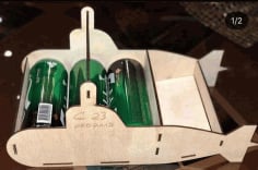 Laser Cut Wooden Boat Beer Packaging Box CDR File
