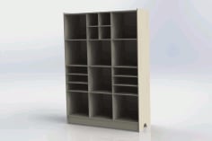 Laser Cut Wooden Book Shelf, CNC Wood Cutting Storage Shelf CDR and DXF File