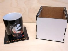 Laser Cut Wooden Box for Mugs Gift Box Storage Box CDR File