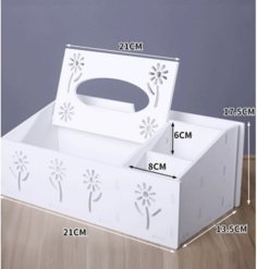 Laser Cut Wooden Box for Napkin with Desk Organizer CDR File