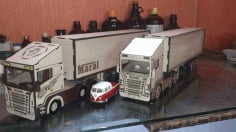 Laser Cut Wooden Box Trailer, Wooden 3D Vehicle Model, Wooden Truck Vector File